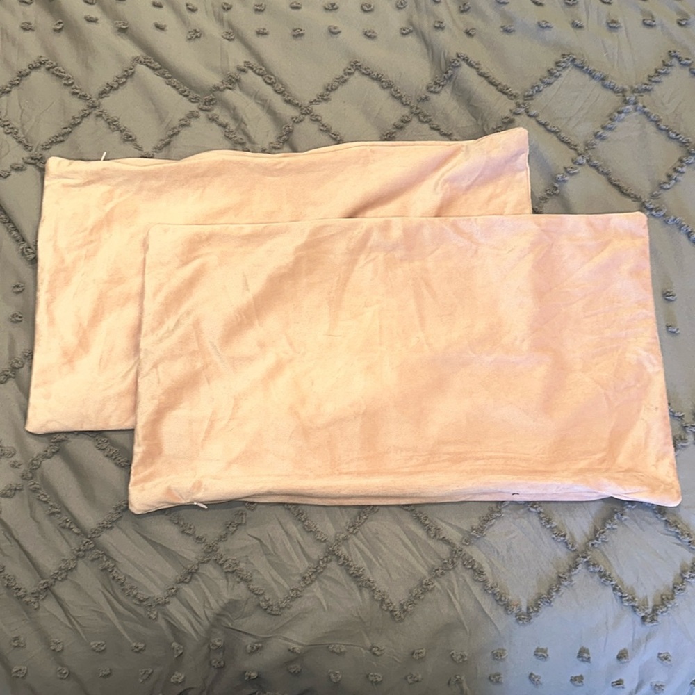 NWOT 2 pink velvet pillow covers
